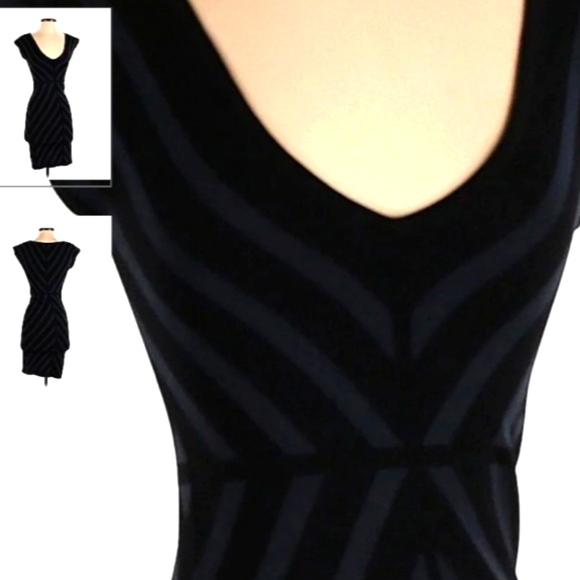 Max Studio Black Chevron Wrap Dress - Size S - Picture 6 of 9